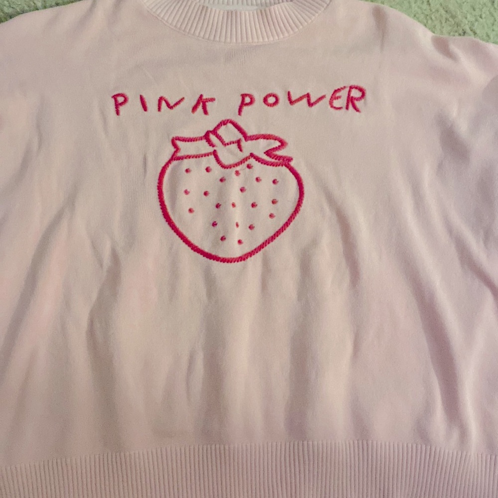 Pink power strawberry shirt